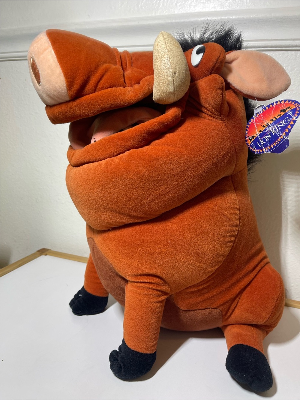 Vintage Pumbaa Lion King with Grub Bugs 16 Inch Plush Large New With Tags